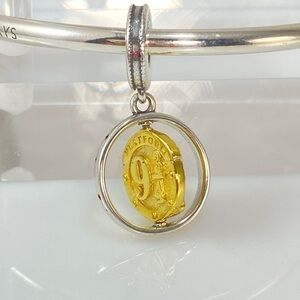 Sterling Silver Harry Potter Platform 9 3/4 Spinning Dangle Charm
